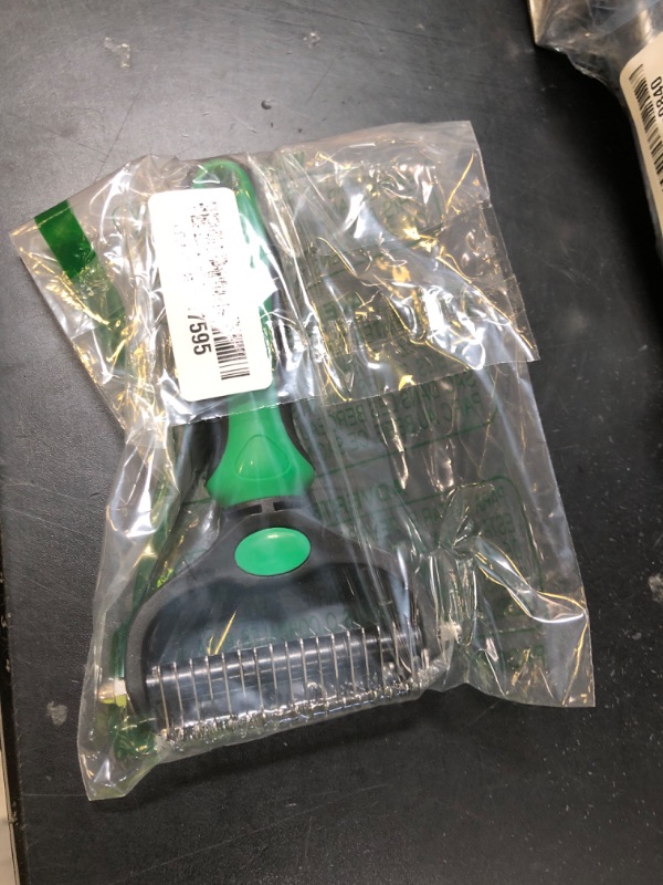 Photo 1 of Docrok Pet Grooming Brush and Metal Comb Combo, Cat Brush Dog Brush for Shedding, Undercoat Rake for Dogs Grooming, Dematting Deshedding Brush Dogs Shedding Tool for Long matted Haired Pets, Green