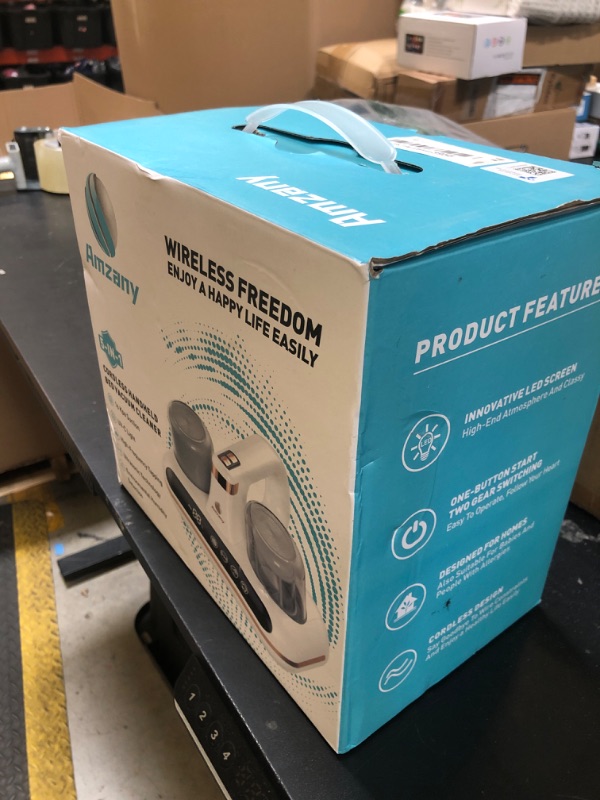 Photo 1 of Amzany Mattress Vacuum Cleaner - 5-in-1 Cordless Bed Vacuum Cleaner, Powered by Ultrasonic Technology, 16Kpa Strong Suction,Low Noise,Suitable for Dust, Pet Hair, Etc - Grey
