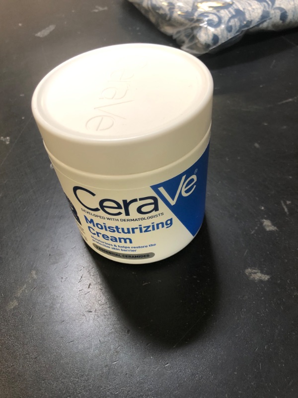 Photo 1 of CeraVe Moisturizing Cream, Body and Face Moisturizer for Dry Skin, Body Cream with Hyaluronic Acid and Ceramides, Daily Moisturizer, Oil-Free, Fragrance Free, Non-Comedogenic, 19 Ounce