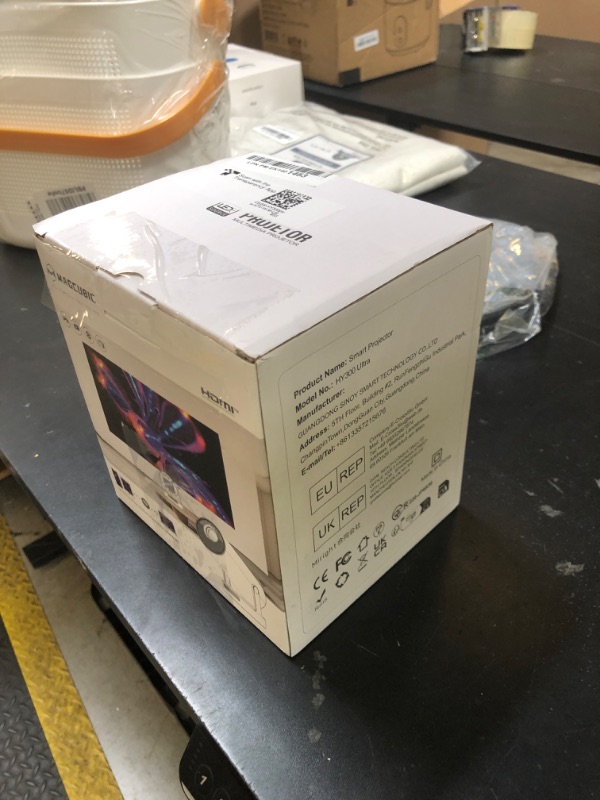 Photo 1 of ?Electric Focus?Magcubic Mini Projector 4K Support, Portable Projector with WiFi 6 and Bluetooth 5.4, Smart Proyector, 5W Soundbase Speaker, 180° Rotation for Home Theater HY300 Ultra