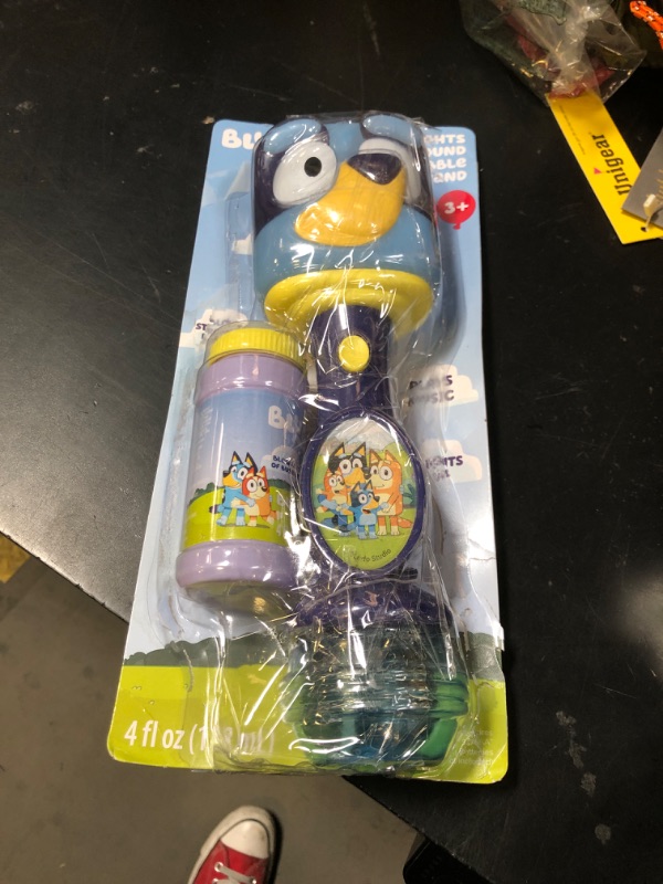Photo 1 of Little Kids BLUEY Light and Sound Musical Bubble Wand, Includes Bubble Solution