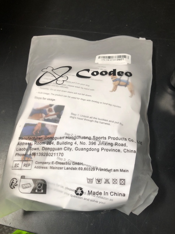 Photo 1 of Coodeo Dog Lift Harness, Full Body Support & Recovery Sling, Pet Rehabilitation Lifts Vest for Old Dog with Arthritis Walk(Bule,S)