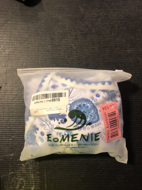 Photo 1 of Eomenie Women's One Piece Swimsuit Tummy Control Slimming Bathing Suit Ruched Swimwear Tie Back Shell Stitch Swim Suit Blue Floral