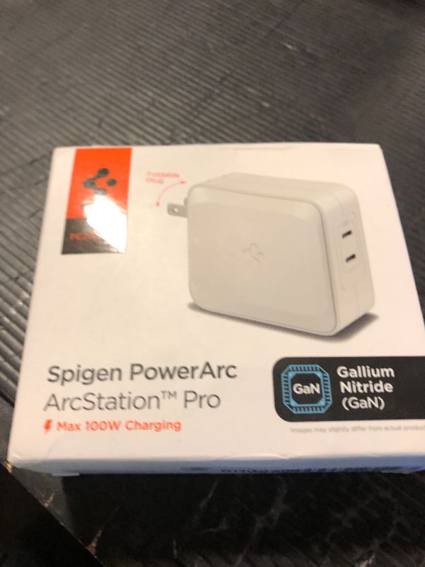Photo 1 of 100W USB C Charger, Spigen [GaN II] 2 Port Foldable Power Adapter for MacBook Pro/Air, iPad Pro/Air, USB-C Laptop HP Dell XPS Pixelbook iPhone 16 15 14 Pro Max Type C Fast Wall Charger Block