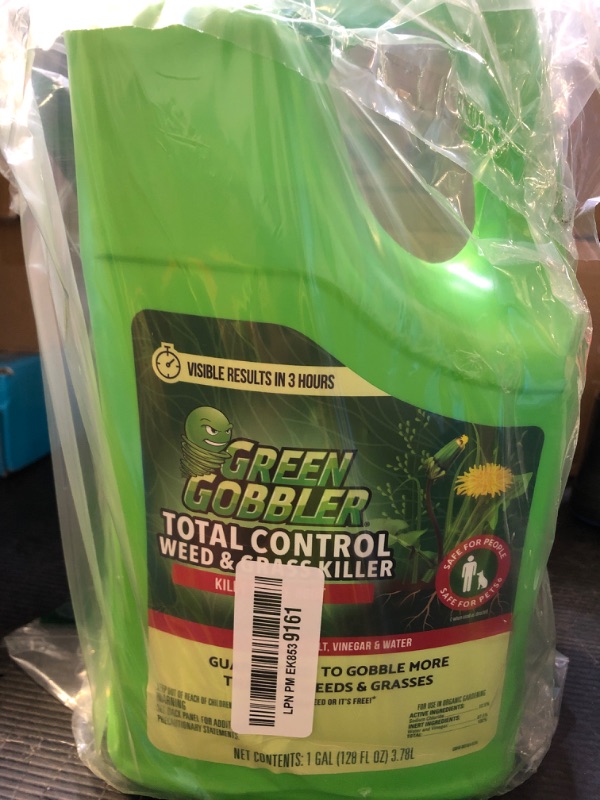 Photo 1 of Green Gobbler Natural Total Control Weed & Grass Killer | Made with Concentrated Salt & Vinegar | Pet Safe | Kills to The Root | 1 Gallon Trigger