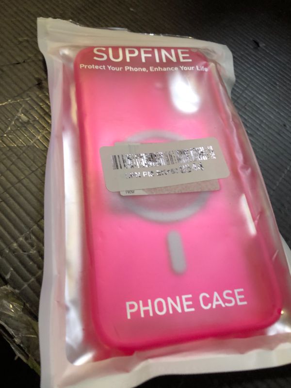 Photo 1 of SUPFINE Magnetic for iPhone 16 Plus Case(Compatible with MagSafe) (Military Grade Drop Protection) Slim Translucent Matte Shockproof with Anti-Fingerprint Phone Case,Hot Pink