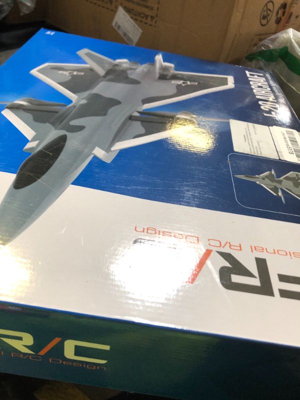 Photo 1 of RC Plane for Adults Youth Intermediate Plane with Brushless Motor/Gyro Stabilizer/Vertical Flight, 6 Channel Remote Control Airplane Stunt Fight Jet with LED Lights and Rechargeable Batteries