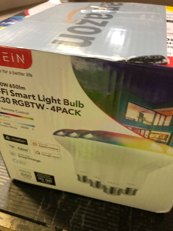 Photo 1 of OREiN Matter Smart Light Bulb, BR30 Smart Light Bulbs 650LM 60W, Recessed Color Changing Bulbs RGBTW, Smart Flood Light Bulb Compatible with Alexa, Apple Home, Google Home, SmartThings, 4Pack