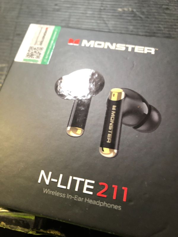 Photo 1 of Monster N-Lite 211 Wireless Earbuds? Bluetooth 6.0 Stereo Headphones with Noise-Cancelling Mic and LED Display, Built-in Mic for Clear Calls, Waterproof Design for Sports