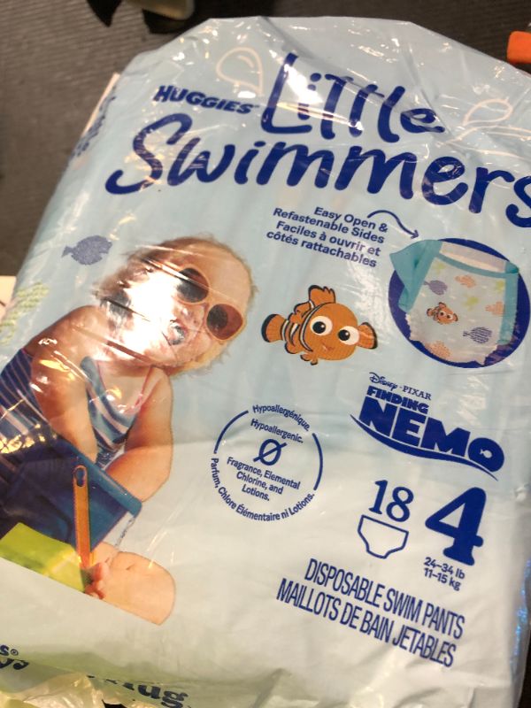 Photo 1 of Huggies Little Swimmers Disposable Swimming Diapers, Size 4 (24-34 lbs), 18 Ct