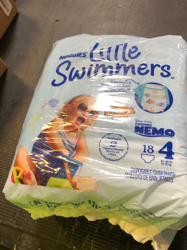 Photo 1 of Huggies Little Swimmers Disposable Swimming Diapers, Size 4 (24-34 lbs), 18 Ct