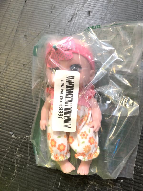Photo 1 of Beem Jun 6" Cute Small Baby Doll Newborn Baby All Vinyl Reborn Baby Dolls for Girls Swivel Mini Dolls 16 cm Crying Baby DIY Toys for Ages 3+(Pink)