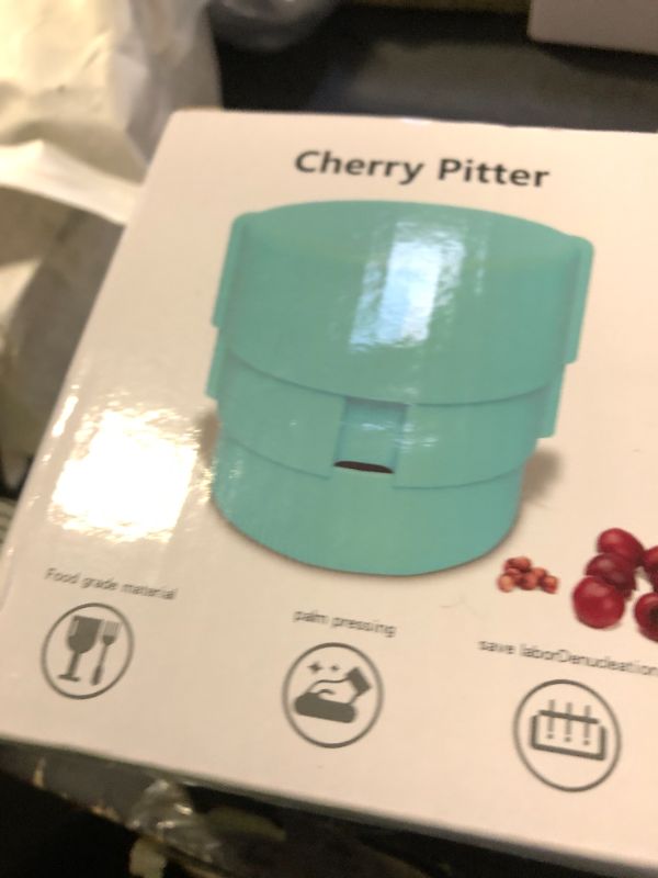 Photo 1 of Cherry Pitter - Portable Cherry Pitter Corer Tool, Pits up to 6 Cherries at Once, Dishwasher Safe, ABS Construction, Blue