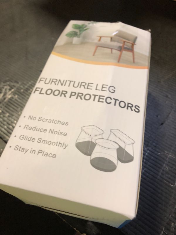 Photo 1 of 24 Pcs Chair Leg Floor Protectors for Hardwood Floors Silicone Covers to Protect Wood Tile Floors Felt Pads Furniture Leg Caps Non Slip Reduce Noise (Fit:1.3"-2")