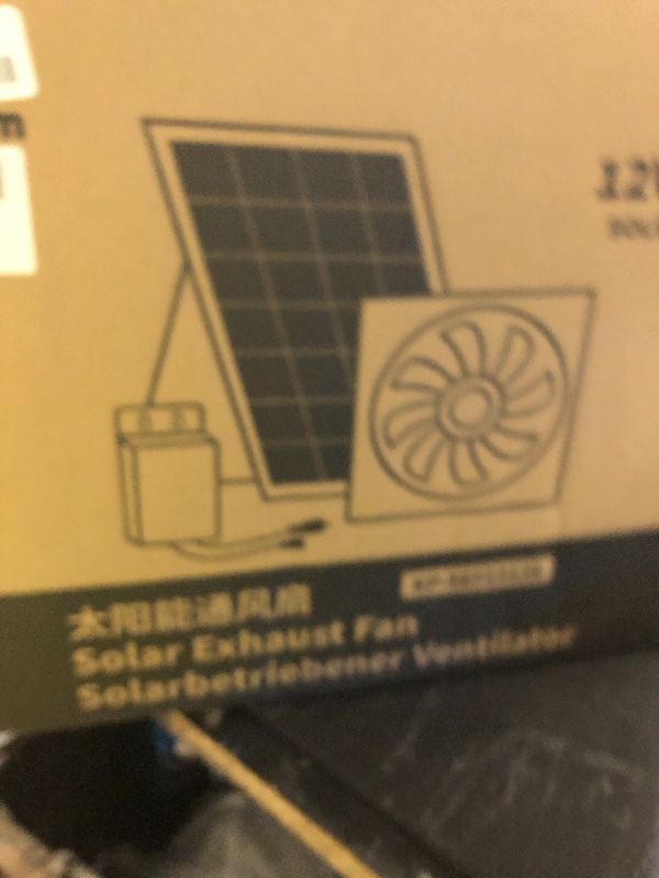Photo 1 of ecoCalm Solar Fan with Battery, 8" Solar Powered Fans for Shed with 25W Bifacial Solar Panel & Exhaust Fan for Greenhouse/Outside with Anti-backflow Valve