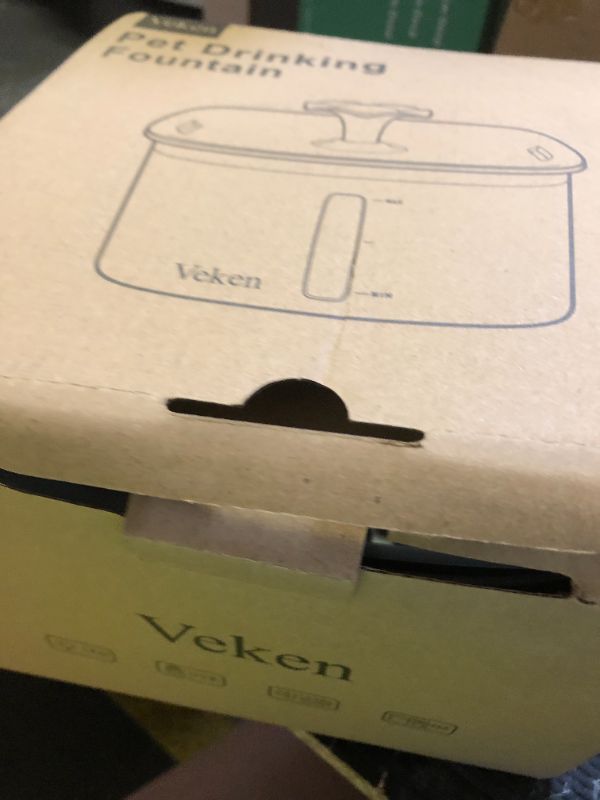 Photo 1 of Veken 95oz/2.8L Pet Fountain, Automatic Cat Water Fountain Dog Water Dispenser with Replacement Filters for Cats, Dogs, Multiple Pets (Grey, Plastic)