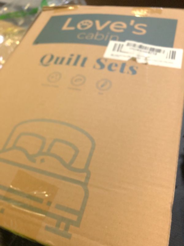 Photo 1 of Love's Cabin California King Size Bedding Set - Beige Bedspreads, Lightweight Quilt, 2 Pillow Shams - All Season Coin Pattern Coverlet