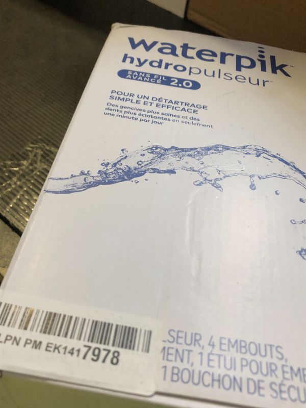 Photo 1 of Waterpik Cordless Advanced 2.0 Water Flosser For Teeth, Gums, Braces, Dental Care With Travel Bag and 4 Tips, ADA Accepted, Rechargeable, Portable, and Waterproof, Blue WP-583, Packaging May Vary