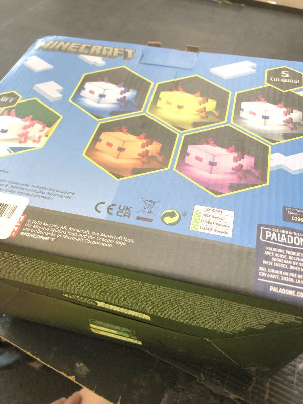 Photo 1 of Paladone Minecraft Axolotl Light, Five Color Modes, Minecraft Lamp to Decorate Your Gaming Desk or Night Stand