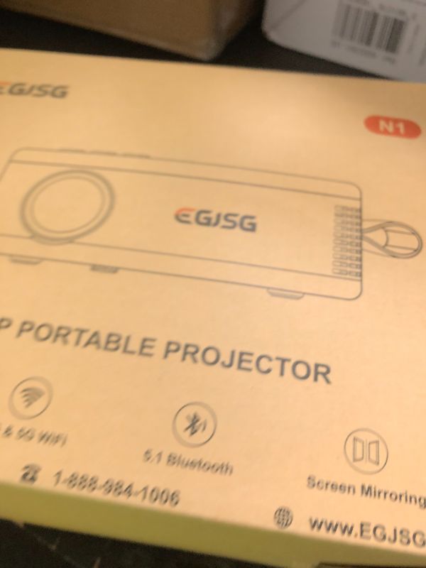 Photo 1 of Projector with WiFi and Bluetooth, Full HD 1080P Portable Projector, 4K Supported Outdoor Projector, Lag-free 5G WIFI 6, Compatible with iPhone, Android, PC