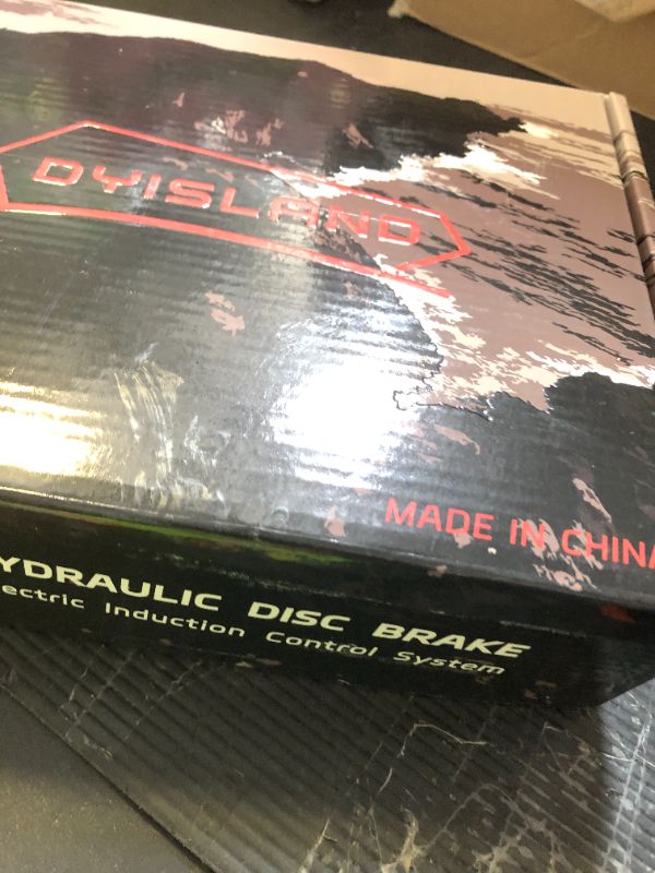 Photo 1 of DYISLAND E-Bike Hydraulic Disc Brake Set 4-Pistons/2-Pistons, 2-PIN/3-PIN Pre-Bled with Mineral Oil Brakes Kit,Front and Rear Set,180mm 2.3mm Thick Rotors (Black/4-Pistons/3-PIN/F1100mm*R1900mm)