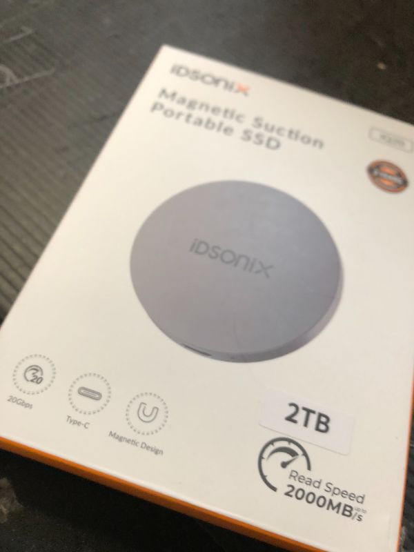 Photo 1 of iDsonix 2TB External SSD, Magnetic Portable SSD Up to 2000MB/s - USB-C, USB 3.2 Gen 2x2 External Solid State Drive Compatible with iPad, MacBook, PS5, Xbox - iQ20