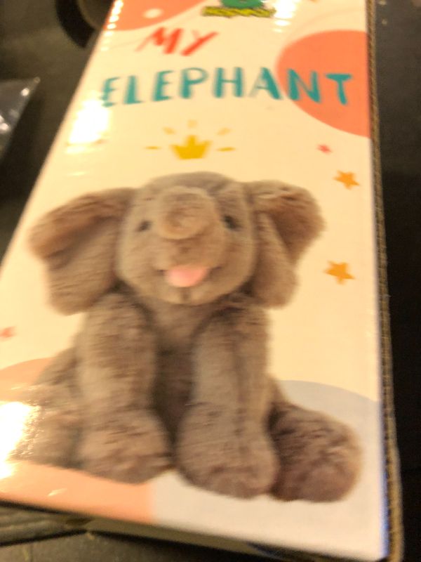 Photo 1 of Hopearl Adorable Plush Calf Elephant Toy Floppy Elephish Ultra Soft Stuffed Animal for Boys Girls Kids Toddlers, Blue, 9''