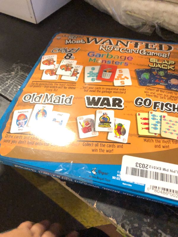 Photo 1 of Regal Games Card Games for Kids - Go Fish, Crazy 8's, Old Maid, Slap Jack, Garbage Monster, War - Simple & Fun Classic Family Table Games - Games May Vary (6 Set)