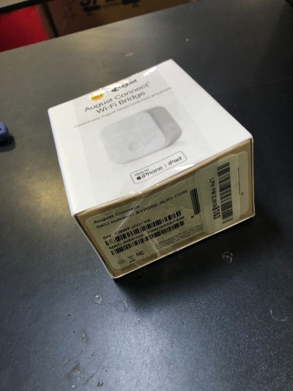 Photo 1 of August Home Connect Wi-Fi Bridge, Remote Access, Alexa Integration for Your August Smart Lock, white, 1.5 x 2.4 x 2.4"