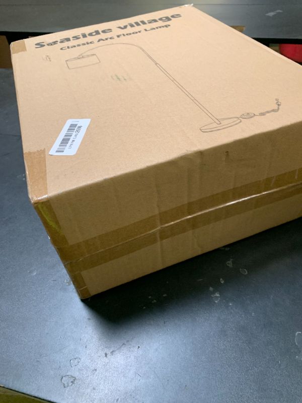 Photo 1 of Arc Floor Lamp, Modern Floor Lamp for Living Room with Adjustable Lamp Head, Tall Pole Lamp with Gray Lampsahde and On/Off Pedal Switch, Over Couch Reading Light for Bedroom, Office, Study Room