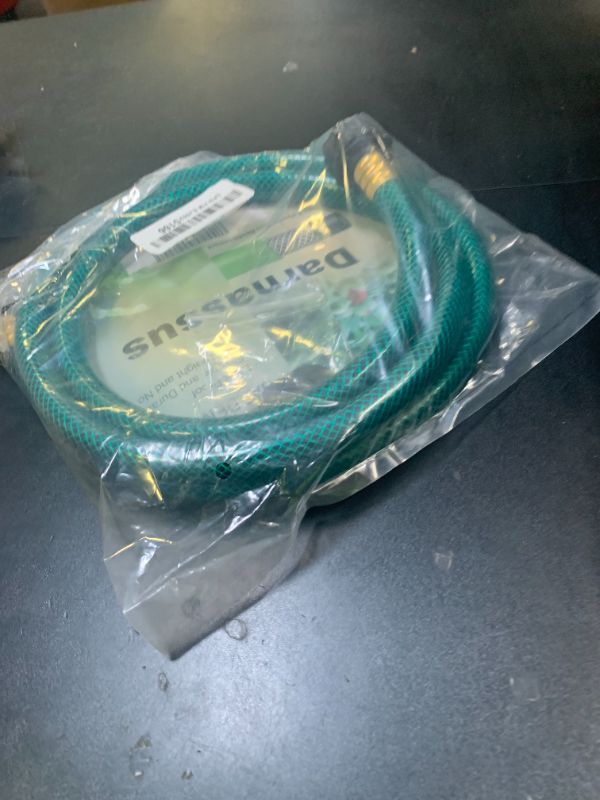 Photo 1 of Darnassus PVC Garden Hose 1/2 Inch, Flexible Water Hose with Male and Female Fittings, No Leaking, Heavy Duty, for Household, Outdoors, Lawns, Patio (5 FT, Green, Plastic Fittings)