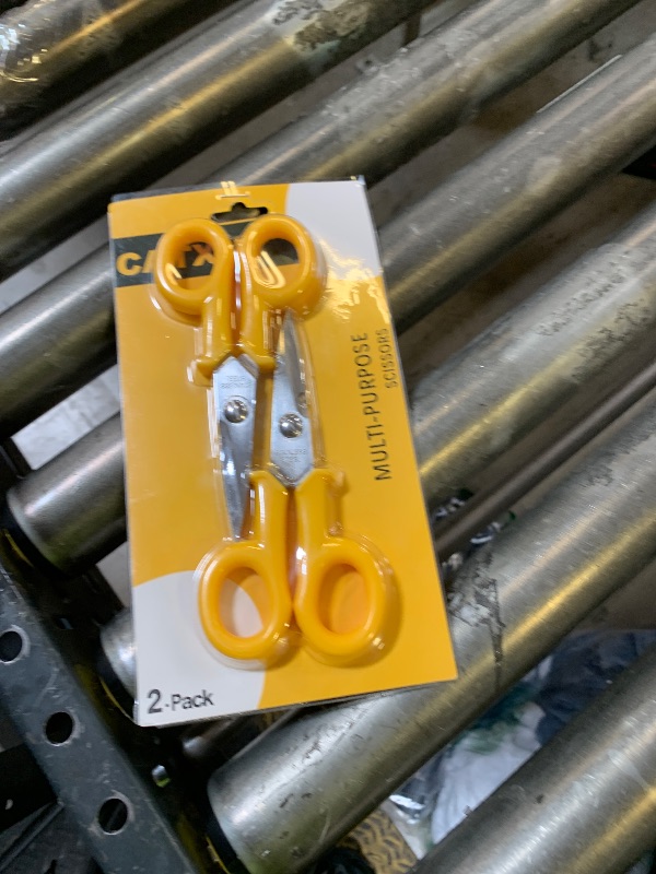Photo 1 of CATXNY Small Scissors 6 Inch All Purpose 2 Pack Kevlar Scissor Electricians Snips Small Sharp Scissors for Crafts, Sewing, Office, Home, Yellow