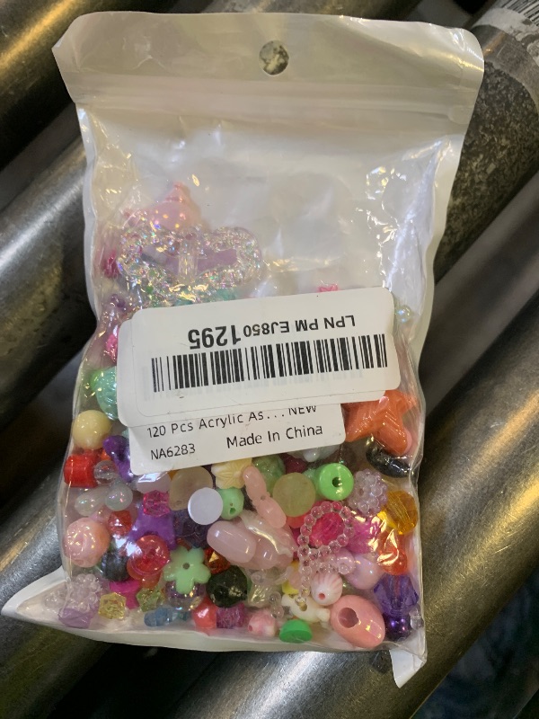 Photo 1 of 120 Pcs Acrylic Assorted Beads Mix Color Flower Heart Butterfly Candy Beads Pastel Beads Candy Color Plastic Beads Cute Round Beads Bulk for Bracelets Jewelry Making Necklaces DIY Crafts