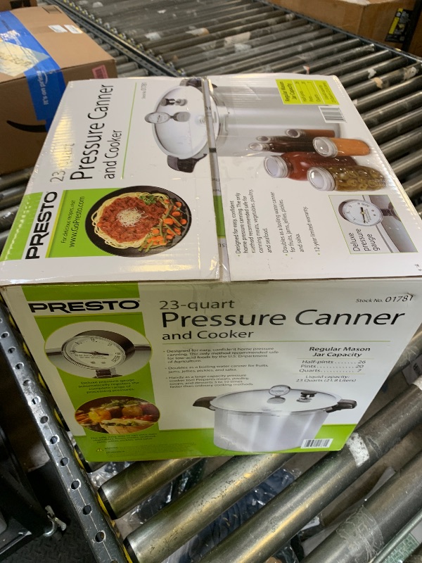 Photo 1 of Presto 01781 Pressure Canner and Cooker, 23 qt, Silver