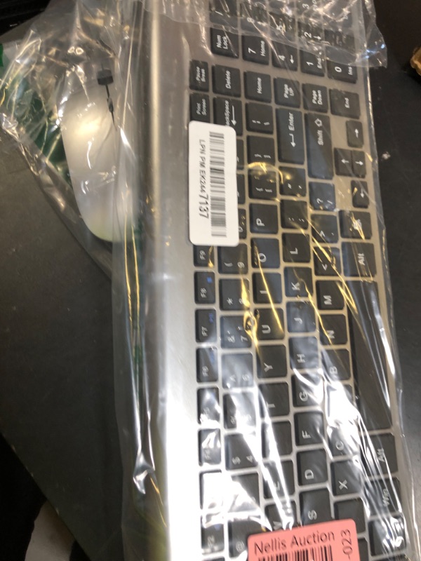 Photo 1 of Wireless Keyboard and Mouse Ultra Slim Combo, TopMate 2.4G Silent Compact USB 2400DPI Mouse and Scissor Switch Keyboard Set with Cover, 2 AA and 2 AAA Batteries, for PC/Laptop/Windows/Mac - Gray Black