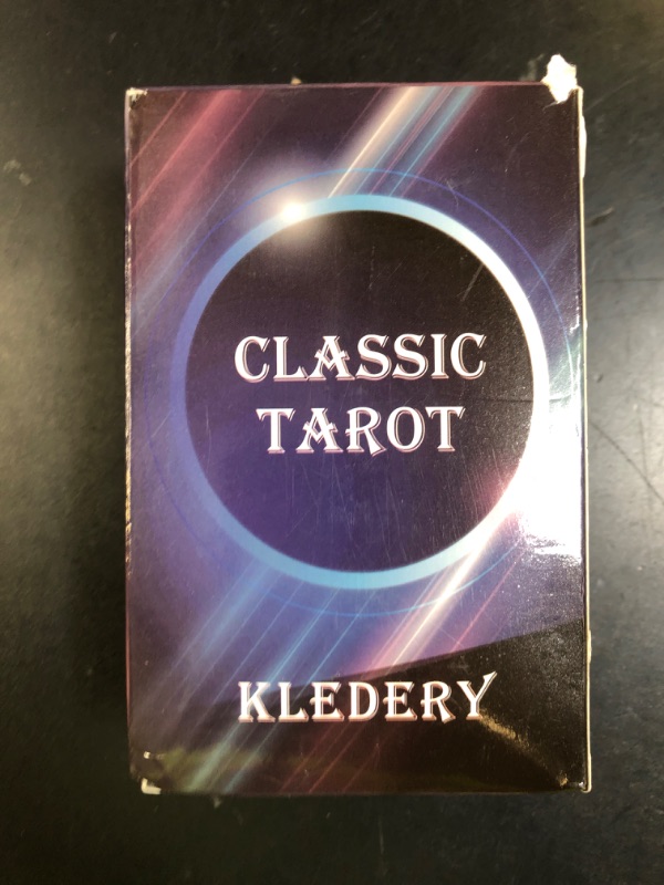 Photo 1 of KLEDERY Tarot Cards for Beginners, Classic Tarot Cards with Meanings on Them, Durable Tarot Cards with Guide Book for Beginners (Black)