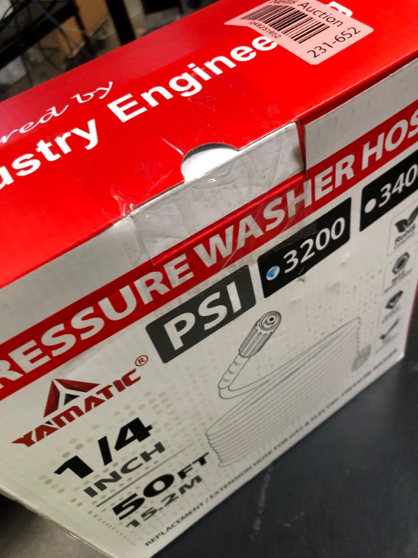 Photo 1 of YAMATIC Super Flexible Pressure Washer Hose 50FT X 1/4", Kink Resistant 3200 PSI Heavy Duty Power Washer Extension Replacement Hose With M22-14mm x 3/8" Quick Connect Kit For Gas & Electric, Grey
