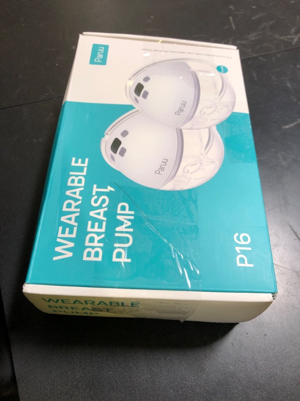 Photo 1 of Paruu Hands Free Breast Pump P16, Wearable Breast Pump Electirc Portable with 4 Modes & 12 Levels, Max 309mmHg Strong Suction 19/21/24mm Flange Inserts Wearable Breastfeeding Pump, 2 Pack White