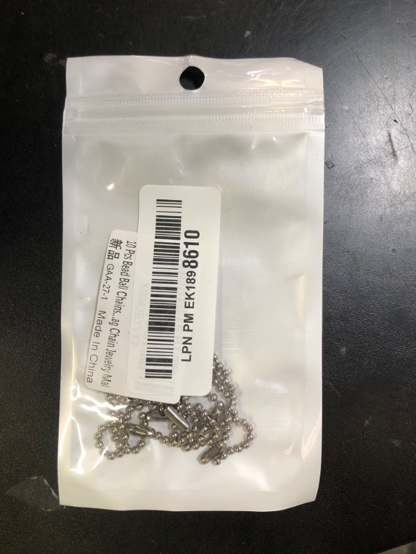 Photo 1 of 10 Pcs Bead Ball Chains, 3.9 Inch Long Stainless Steel Keychain Extension Chain for Tag Chain Jewelry Making