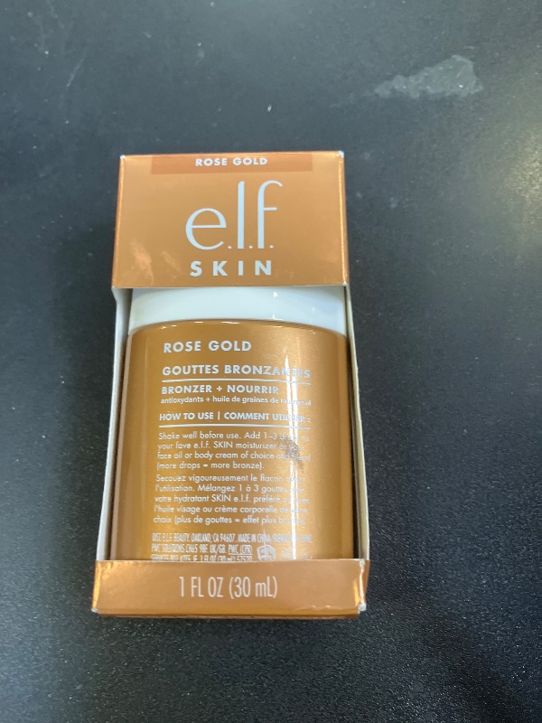 Photo 1 of e.l.f. SKIN Bronzing Drops, Liquid Bronzer For Face & Skin, Creates A Sun-Kissed Glow, Infused With Vitamin E, Vegan & Cruelty-Free, Rose Gold