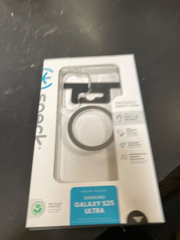 Photo 1 of Speck Samsung Galaxy S25 Ultra Case - Magnet Case,13-Foot Drop Protection,Anti-Yellowing-Samsung S25 Ultra Case Magsafe-Raised Bezel & Enhanced Buttons -Presidio Perfect-Clear -Clear/Chrome(Pack of 1)