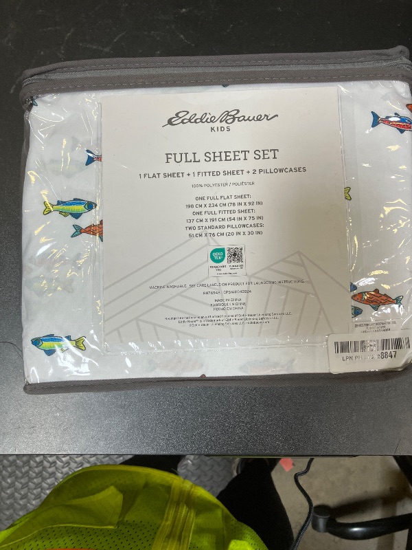 Photo 1 of Eddie Bauer Kids - Full Size Sheets, Stain Resistant Kids Bedding, Ideal for Toddler Bedding Set (Fish Lake White, Full)