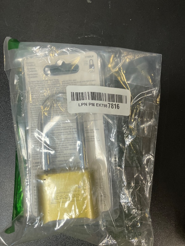 Photo 1 of Master Lock Brass Combination Lock, Gate Lock for Outdoor Fence or Shed, Customizable Combination Padlock with Extended 2-1/4-Inch-Long Shackle, 175DLH