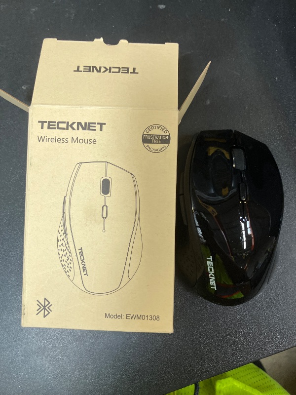 Photo 1 of TECKNET Bluetooth Mouse, 4800 DPI Wireless Mouse, 2-Year Battery 6 Adjustable DPI, 6 Buttons Compatible with Laptop/Windows/Computer - Black