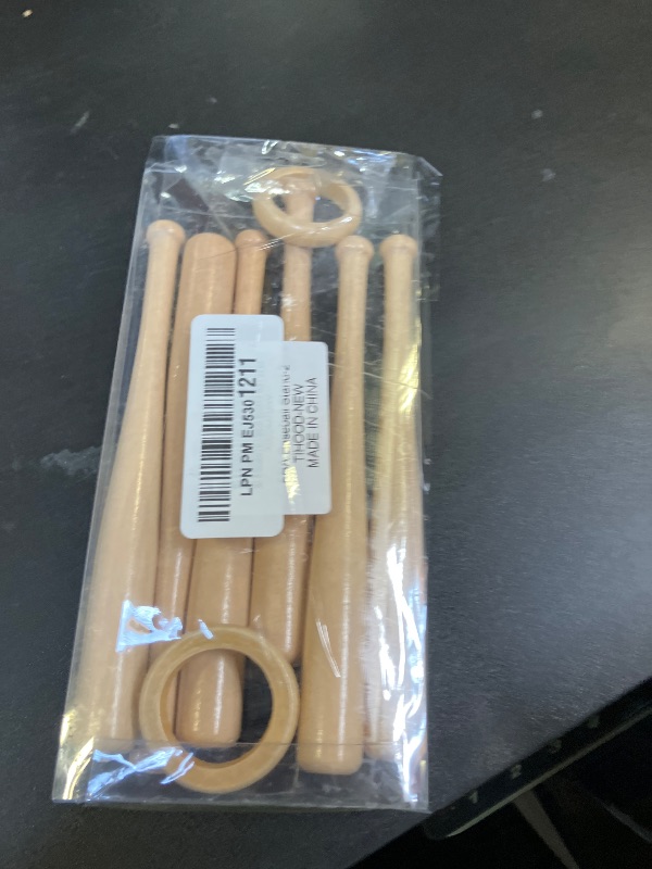 Photo 1 of TIHOOD 2PCS Wooden Baseball Display Stand Holder -Consists of 3 Mini Baseball Bat