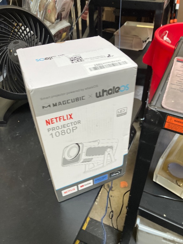 Photo 1 of [Netflix-Licensed] Magcubic Mini Projector with Wifi and Bluetooth, Built-in Android 13, Portable Smart 1080P Projector with 4K Support, Auto Keystone, Voice Control, HY320 NTV (White)