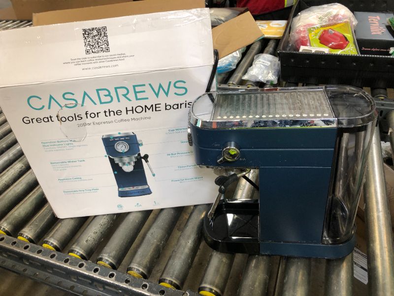 Photo 1 of CASABREWS Espresso Machine 20 Bar, Professional Espresso Maker with Milk Frother Steam Wand, Espresso Coffee Machine with 34oz Removable Water Tank, Sapphire Blue