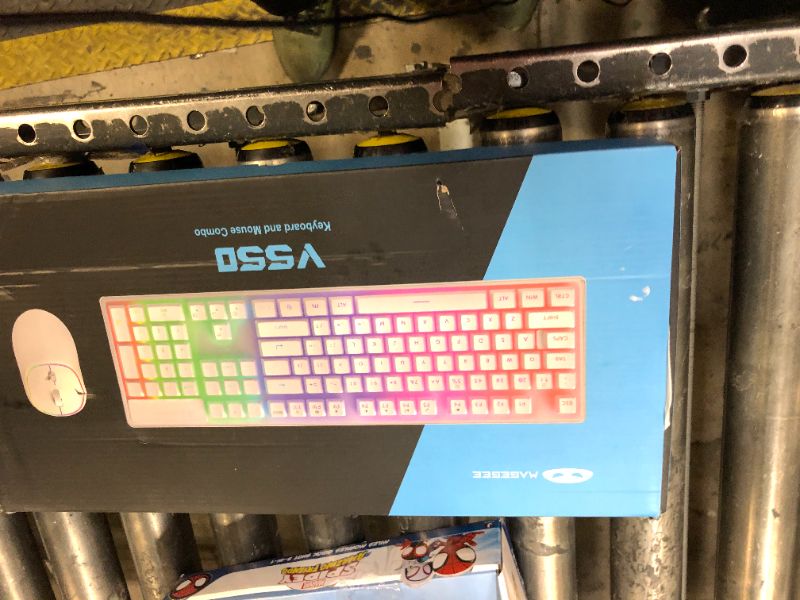 Photo 1 of MageGee V550 Wireless Gaming Keyboard and Mouse, 2.4G Full-Sized RGB LED Computer Keyboards with Transparent Shell, Rechargeable Quiet Cordless Mouse & Keyboard Combo for Laptop/PC/Desktop (Purple)