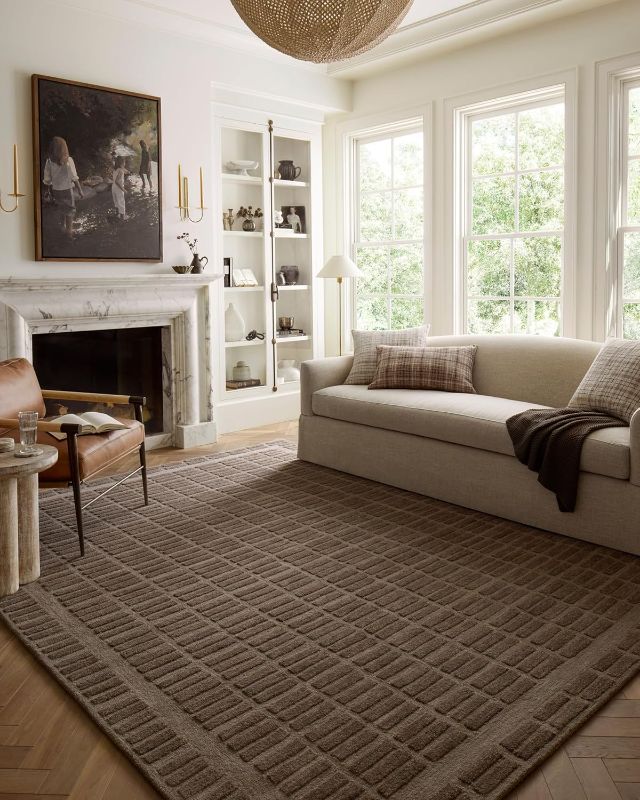 Photo 1 of Loloi Chris Loves Julia Bradley Collection, Cocoa & Cocoa, 5'-0" x 7'-6" Area Rug – Classic Striped Area Rugs for Living Room, Bedroom, Entryway & Hallway, High Traffic Area Home Decor Rug
