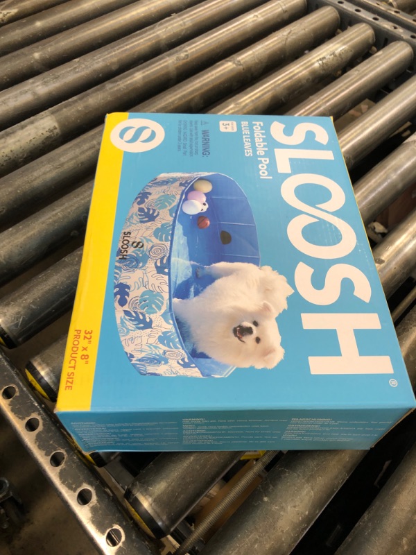 Photo 1 of SLOOSH Foldable Dog Kiddie Pool - Portable Hard Plastic Kids Baby Doggie Swimming Pool, Anti-Slip Thick PVC Collapsible Pets Cats Whelping Box Puppy Bathtub (32" x 8")